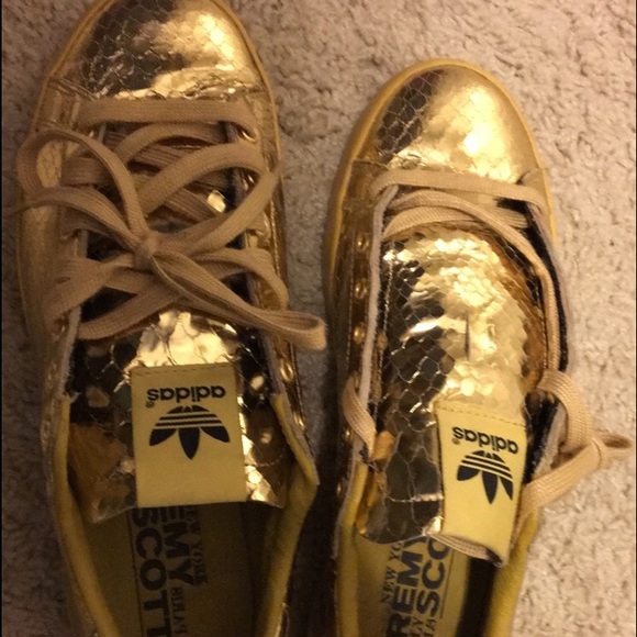 Adidas Originals Jeremy Scott Gold Python Trainers