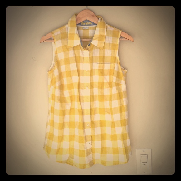 LIKE NEW-Boden checkered button up tank
