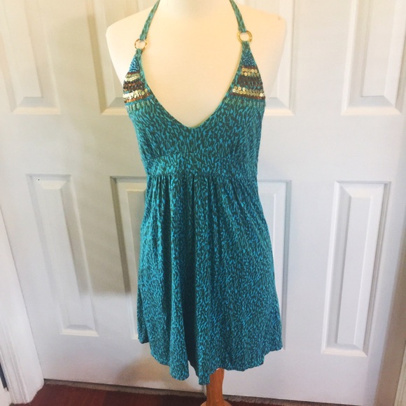 Victoria's Secret Halter Top Teal Dress