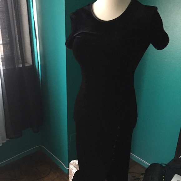 Black Velvet Vintage Pencil Dress