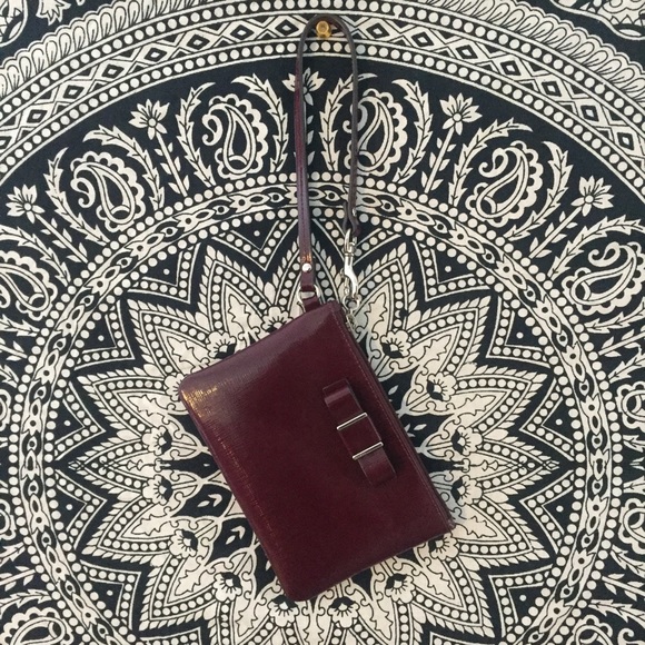 Burgundy Coach Wristlet