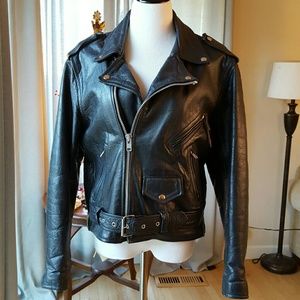 Black Leather Jacket Size 40