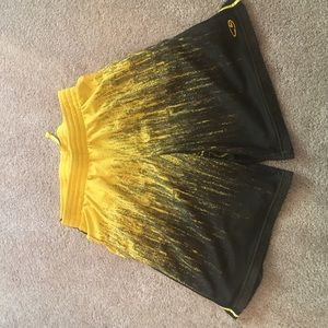 Black and yellow shorts