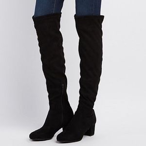 Over the knee suede boots