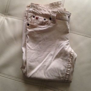 Off white colored capris