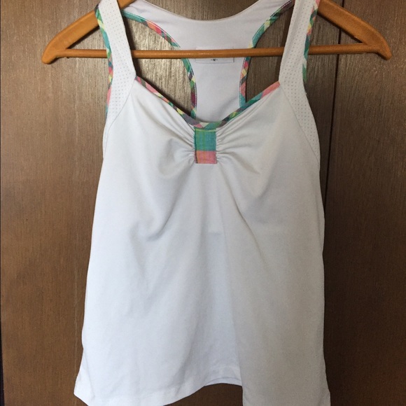 L'Ouef Poche white tennis tank top