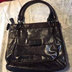 Coach 18307 Python Embossed Kristen Zip Top
