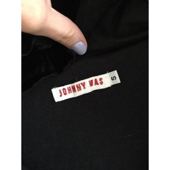 Johnny Was black velvet hoodie Embroidered jacket - Picture 3 of 4