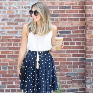 NWT navy and white polka dot skirt