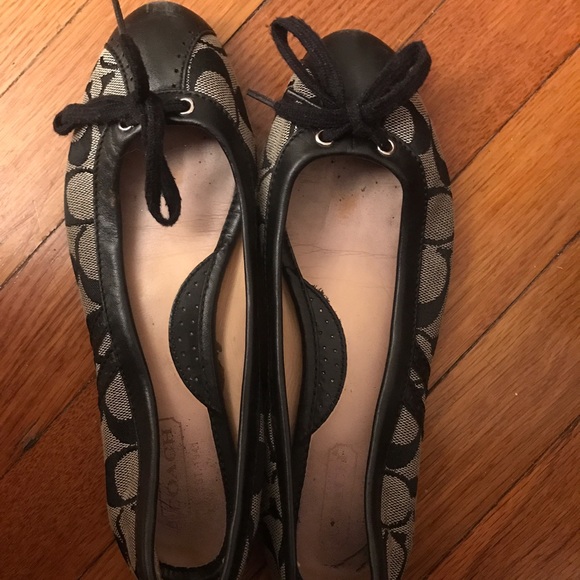 Coach logo bow tie flats