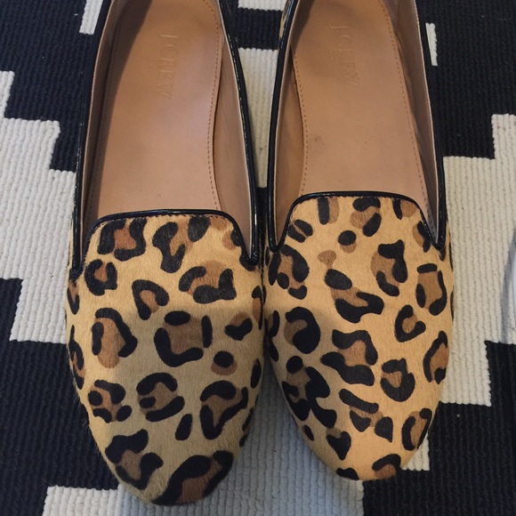 Jcrew calf hair leopard smoking sippers.