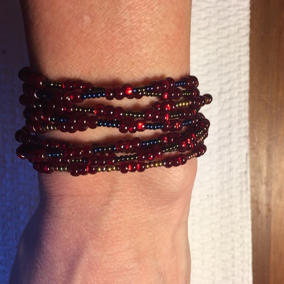 SOLD🎄Fabulous Czech Beaded Wrap Bracelet - Picture 2 of 3
