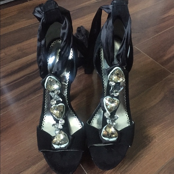 Black Lace Up Party Shoes