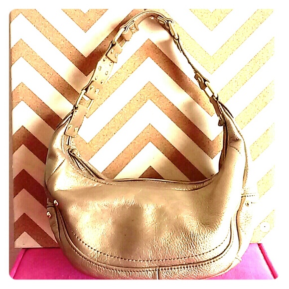 Kenneth Cole metallic gold hobo bag