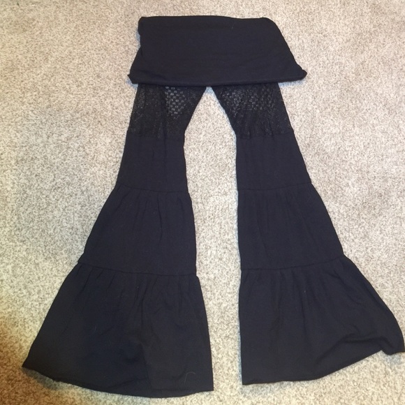 Pants - Sexy black pants with lace and cotton