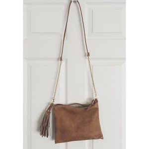 Camel Crossbody with Fringe