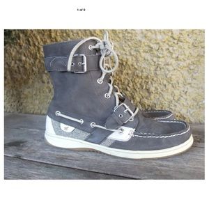 Sherry Huntley Topsider Leather Boot Gray 9