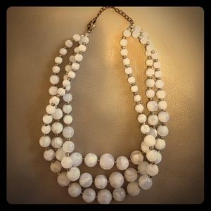 White beaded layer necklace.