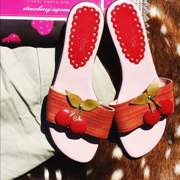 Julie Calvani Shoes - Julie Calvani Cherry Pinup Slides