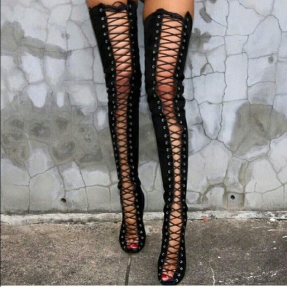 Over the Knee Lace Up Boots