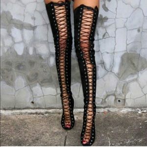 Over the Knee Lace Up Boots