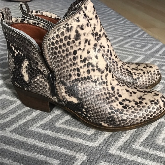 lucky brand snakeskin booties