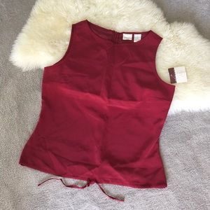 Merona Tops - Red silk sleeveless top with lining and tie Merona Tops - Red silk sleeveless top with lining and tie
