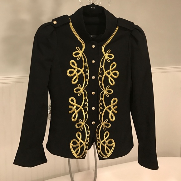 Black blazer with gold detail