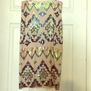 Sequin midi express skirt.