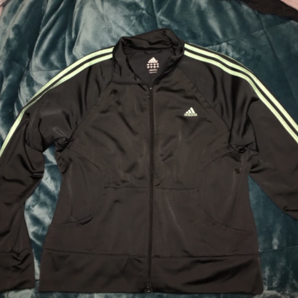 ADIDAS Track Jacket dark grey and sea green