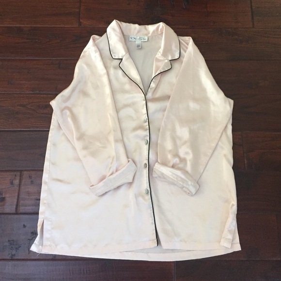 Vintage baby pink blush silky pajama top
