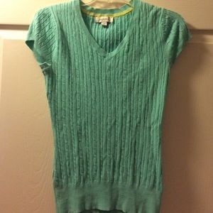 **** SOLD **** Short sleeve V neck sweater
