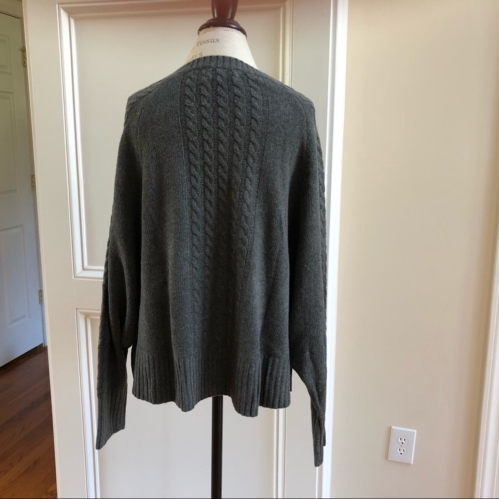 Cable knit dolman sleeve sweater new gray - Picture 7 of 8