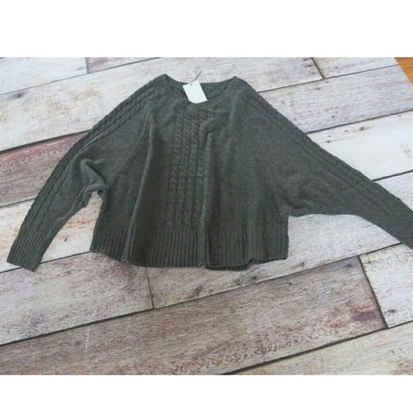 Cable knit dolman sleeve sweater new gray - Picture 4 of 8