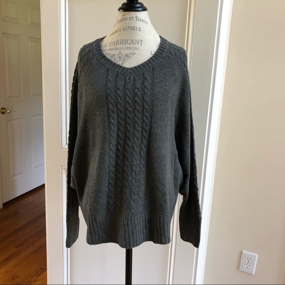 Cable knit dolman sleeve sweater new gray - Picture 5 of 8