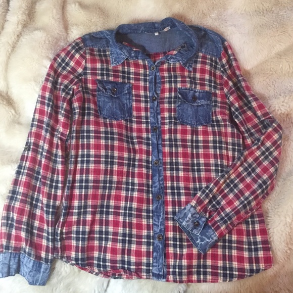 Jean and Flannel Button Down