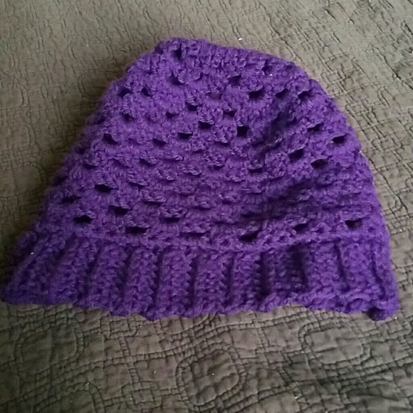 Handmade Purple Slightly Slouchy Beanie