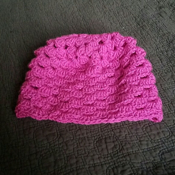 Handmade Fuschia Slouchy Beanie
