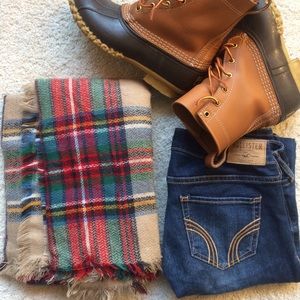 Holiday Plaid Blanket Scarf