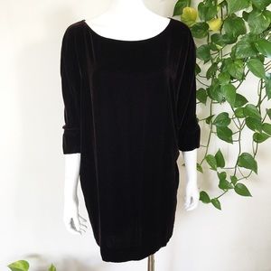 Vince Velvet Dolman Sleeve Tunic Mini Dress
