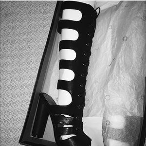 Gladiator Laced Up Knee High Boots