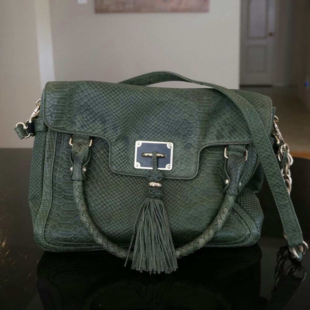 Elliott Lucca Cordoba Flap Tote in Forest Green