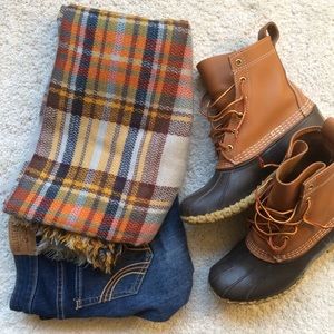 Fall Colors Plaid Blanket Scarf
