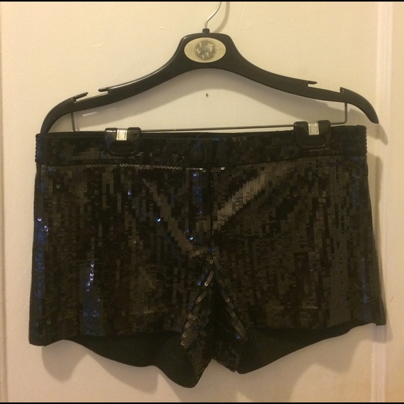 Black sequin shorts