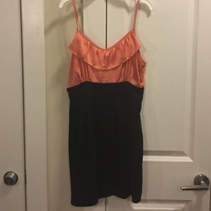 Peach ruffle sleeveless dress