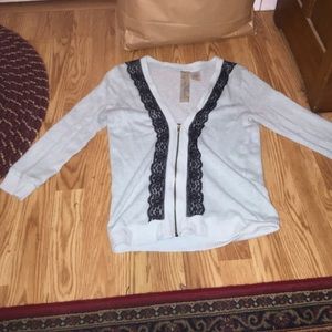 Mint green zip up cardigan