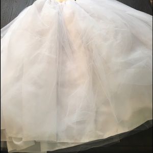 White Tulle Knee Length Skirt