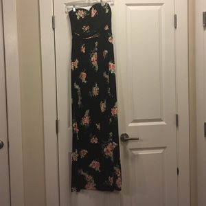 Strapless cotton maxi dress