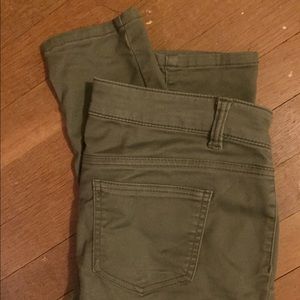 army green skinny jeans