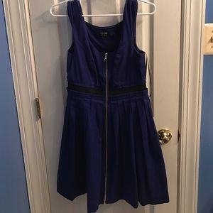 Front zip blue dress